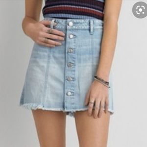 American Eagle A-line HI Rise Mini Jean skirt!